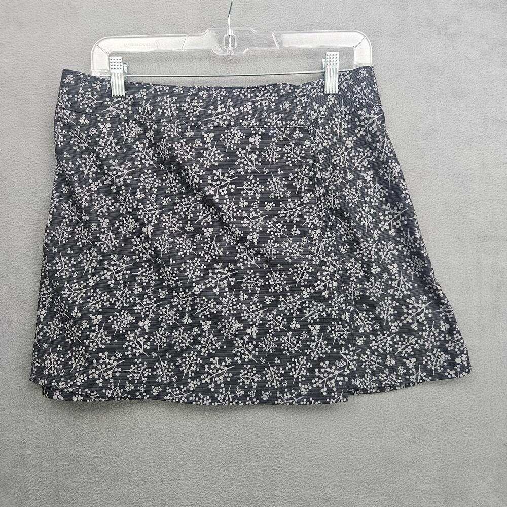 RipSkirt Gray Floral Wrap Skort Travel Athletic Casual Skirt‎ Size Medium